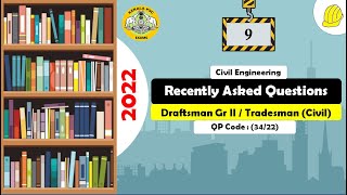 Part 9  Questions asked in 2022  Draftsman Gr IITradesman Gr II Civil QP Code  3422 [upl. by Notneb]