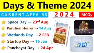 Days amp Themes 2024 Current Affairs  2024 Days amp Theme Current Affairs  NTPC SSC GD State PCS [upl. by Ahsot]