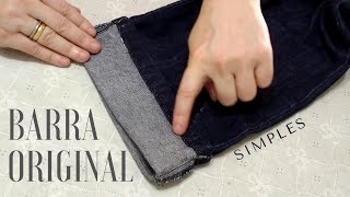 DIY BARRA ORIGINAL SIMPLES EM CALÇA JEANS  Mia Dicas [upl. by Cooley273]