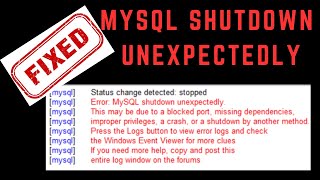 How to Fix MySQL Shutdown Unexpectedly Easy Solutions for Windows 7 8 10 11 [upl. by Esiuole]