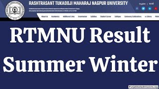 RTMNU Result 2024 Summer Winter UG PG Result  nagpuruniversityacin [upl. by Renzo]