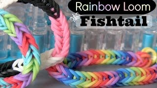 RAINBOW LOOM  Fishtail Bracelet  How To  SoCraftastic [upl. by Anitsuj635]