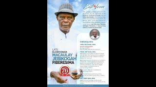 SERVICE OF SONGS IN HONOR OF LATE ELDER ENGR MACAULAY JEBIKOGAH FIBERESIMA [upl. by Ruhtracm]