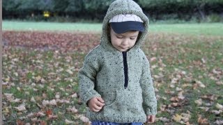 How to knit a hooded pullover for a child Video tutorial with detailed instruction [upl. by Stephana]