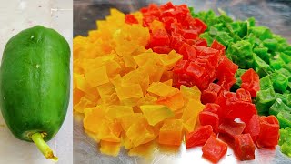 Tutti Frutti Recipe  How To Make Tutti Frutti With Papaya  Candied fruit Papaya  Indian Sweets [upl. by Elmira134]