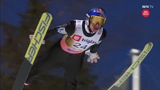 HD Gregor Schlierenzauer 2535m WORLD RECORD FALL Planica 2018 [upl. by Iman]