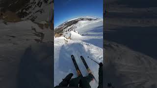 Skiing a narrow ridge at Mammoth Mountain [upl. by Uon]