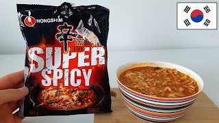 Shin Red Super Spicy Ramen Review Nongshim Shin Ramyun 신라면 농심 Korean Food 🇰🇷 [upl. by Goodard19]