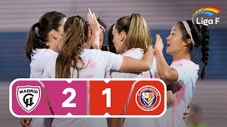 Resumen del Madrid CFF vs FC Levante Las Planas  Jornada 18  Liga F [upl. by Reginnej]