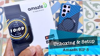 Amazfit Bip 5  Unboxing and Setup [upl. by Suivatra]