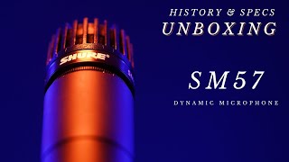 Shure SM57 Microphone UNBOXING  History Specs amp Uses [upl. by Nosauq]