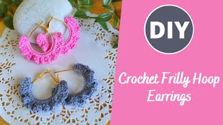 How to Crochet Frilly Earrings  Quick amp Easy Beginner Tutorial with Basic Stitches [upl. by Elbon872]