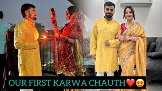 OUR FIRST KARWA CHAUTH ❤️😍 [upl. by Handel]