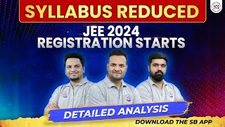 🔴JEE 2024 SYLLABUS REDUCED  NTA OFFICIAL UPDATE  JEE 2024 REGISTRATION START😲  BY SANKALP BHARAT [upl. by Krysta]