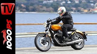 Moto Guzzi V9 Test 2016  Roamer vs Bobber  Onboard [upl. by Jaffe]