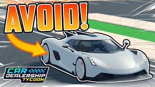 5 Cars You Should AVOID In Roblox Car Dealership Tycoon [upl. by Appleton661]