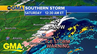 Winter storm warning from Texas to Virginia l GMA [upl. by Nickey263]