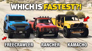 GTA 5 ONLINE  FREECRAWLER VS KAMACHO VS YOSEMITE RANCHER WHICH IS FASTEST [upl. by Yehudi]