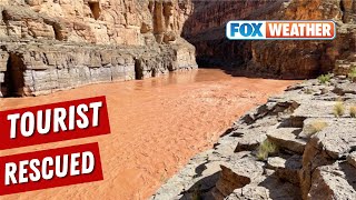 Utah Man Rescued From Arizona Flooding in Grand Canyon National Park [upl. by Adamina]