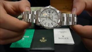 Rolex Oyster Perpetual Date 15210 White Dial  WatchesGMT [upl. by Leen]