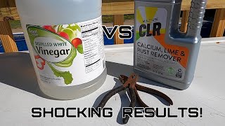 Rust Removal Vinegar VS CLR SHOCKING RESULTS [upl. by Ynohtona]