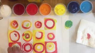 Part 2 Painting Kandinsky circles with Acrylic Paints [upl. by Euqinorev]