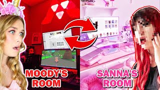 Swapping REAL LIFE Gaming Room With Moody For 24 HOURS Roblox [upl. by Eniad]