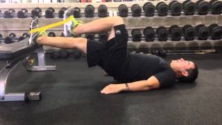 Top MiniBand Exercises Supine Hip Bridge March [upl. by Adnovaj]