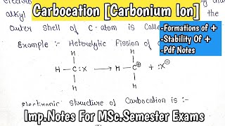 Carbocation Carbonium Ion  Formation amp Stability Of Carbocation  Detailed Explanation In Hindi [upl. by Yrrac]