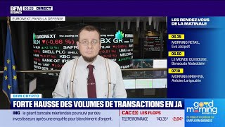 BFM Crypto Forte hausse des volumes de transactions en JA [upl. by Inman]