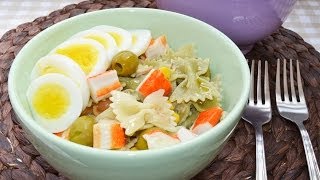 Ensalada de Pasta Fría con Atún y Huevo  Recetas Fáciles y Sanas [upl. by Raffarty]