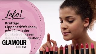 Dunkelrotedunkle Lippen richtig schminken  Dark Lipstick how to I GLAMOUR Beauty Tutorial [upl. by Rainwater]