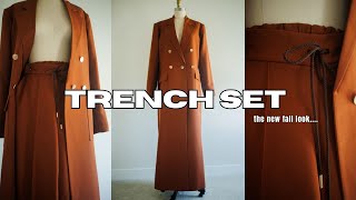 LETS SEW  designed a custom trench set for a client [upl. by Eekcaj359]