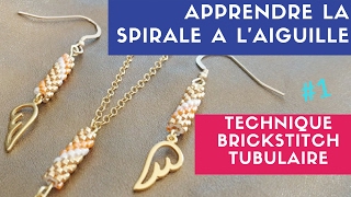 DIY ┋ PARURE BIJOUX PERLES  MIYUKI  SPIRALE à LAIGUILLE  Technique BRICKSTITCH TUBULAIRE [upl. by Llewxam]