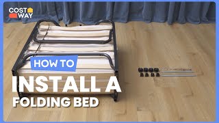 How to Install the Made in Italy Rollaway Folding Bed with Memory Foam Mattress  HW69449 costway [upl. by Mutua624]