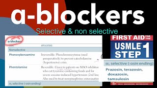 αblockers selective amp nonselective Phenoxybenzamine and phentolamine in HindiUrdu by first aid [upl. by Nemraciram707]