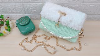 DIY BAG KIT with TUTORIAL  YARN SLING BAG DIY [upl. by Ecnarwal]