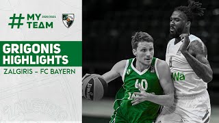 Marius Grigonis highlights  Zalgiris  Bayern  20201223 [upl. by Akenn]