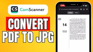 How To Convert PDF To JPG In Camscanner 2024 Quick Guide [upl. by Dihsar710]