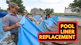 Pool Liner Replacement  Start To Finish Above Ground Pool Liner Installation [upl. by Baese]