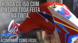 CG 150 vermelha com pintura toda feita na tinta [upl. by Kiel225]