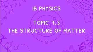 IB Physics Topic 73 The structure of matter [upl. by Kronick]