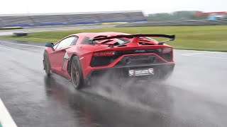 Lamborghini Aventador SVJ  Full Throttle Exhaust Sounds on Track 🔥 [upl. by Anam]