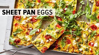 MEDITERRANEAN SHEET PAN EGGS  from my healthy meal prep cookbook [upl. by Bala]