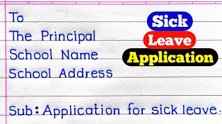 Sick Leave Application  Application For Sick Leave in English  Application For Leave Of Absence [upl. by Anglo]