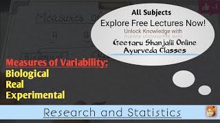 Measures of Variability  Biological  Real  Experimental  Research amp Statistics Geetaru Shanjalii [upl. by Vento]