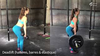 Deadlift avec la barre haltères amp élastique [upl. by Diana]