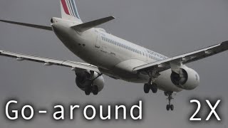 2X Go around Heathrow Storm PIA 4K footage [upl. by Anairuy829]