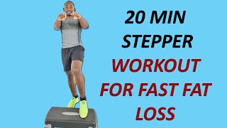 20 Minute Simple Stepper Workout for FAST FAT LOSS [upl. by Ennylyak754]