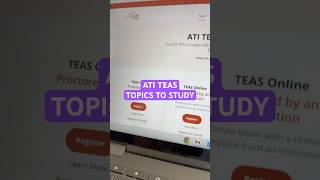 ATI TEAS  Topics to Study 🖥️ atiteas nursingschool futurenurse [upl. by Deeas]